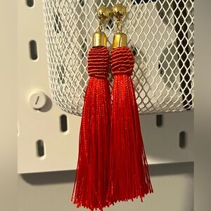 New Red tassel earrings